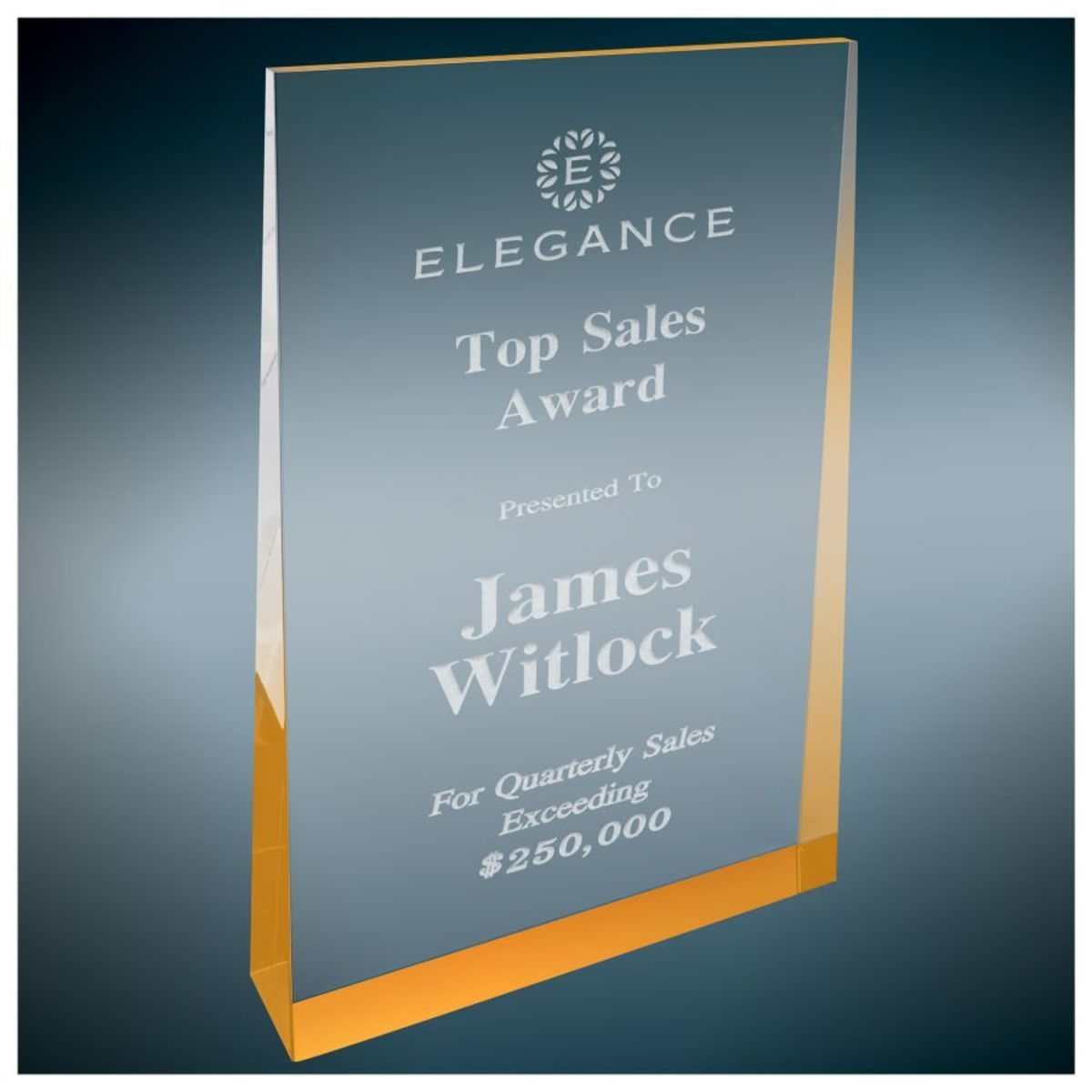 5" X 8" Gold Acrylic Wedge Award