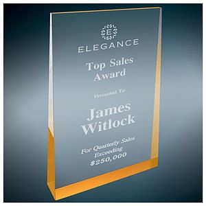 5" X 8" Gold Acrylic Wedge Award