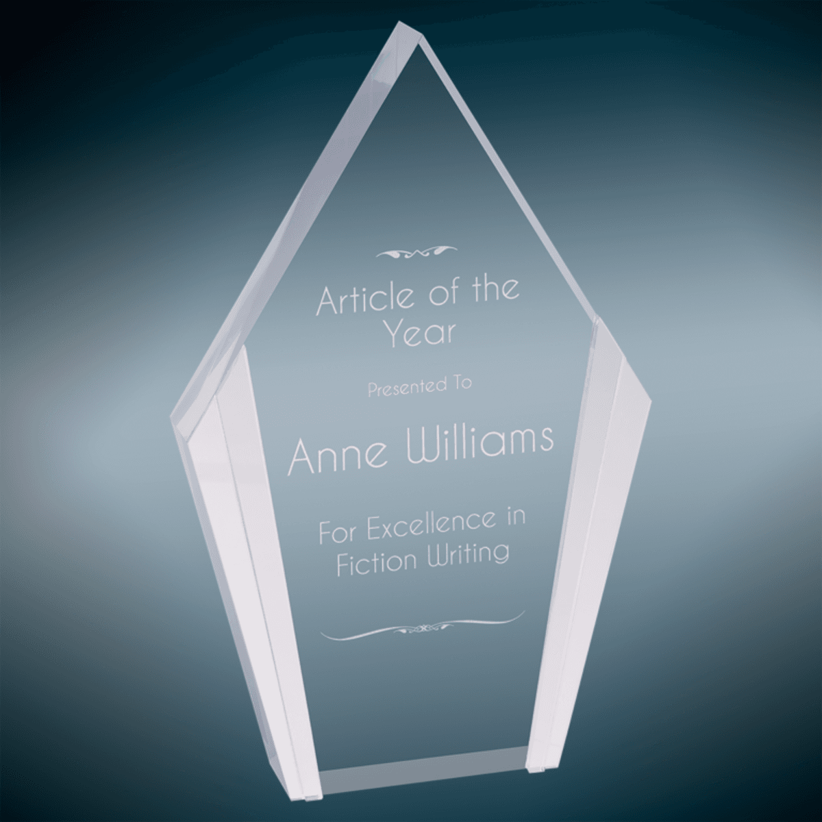 4.75" x 7.5" Silver Diamond Acrylic Award