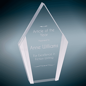 4.75" x 7.5" Silver Diamond Acrylic Award