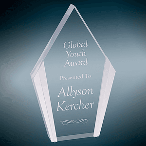 5.25" x 8.5" Silver Diamond Acrylic Award