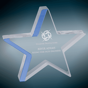 6.75" x 6" Blue Star Acrylic Award