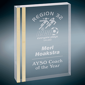 5" x 7" Gold Rectangle Acrylic Award