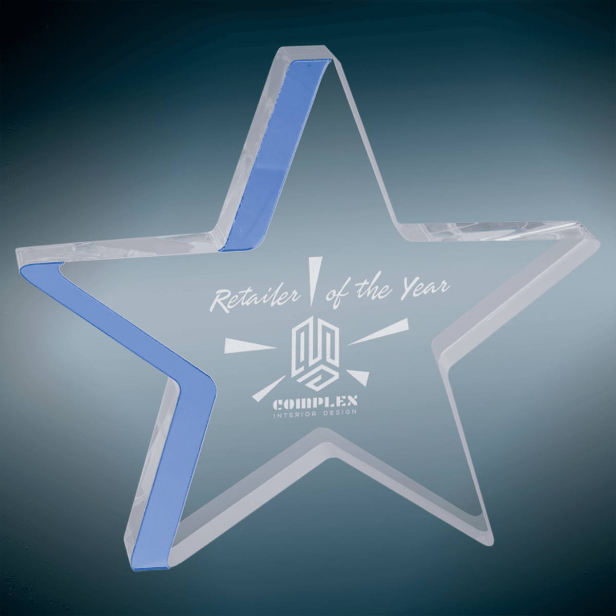 7.75" x 7" Blue Star Acrylic Award