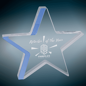 7.75" x 7" Blue Star Acrylic Award