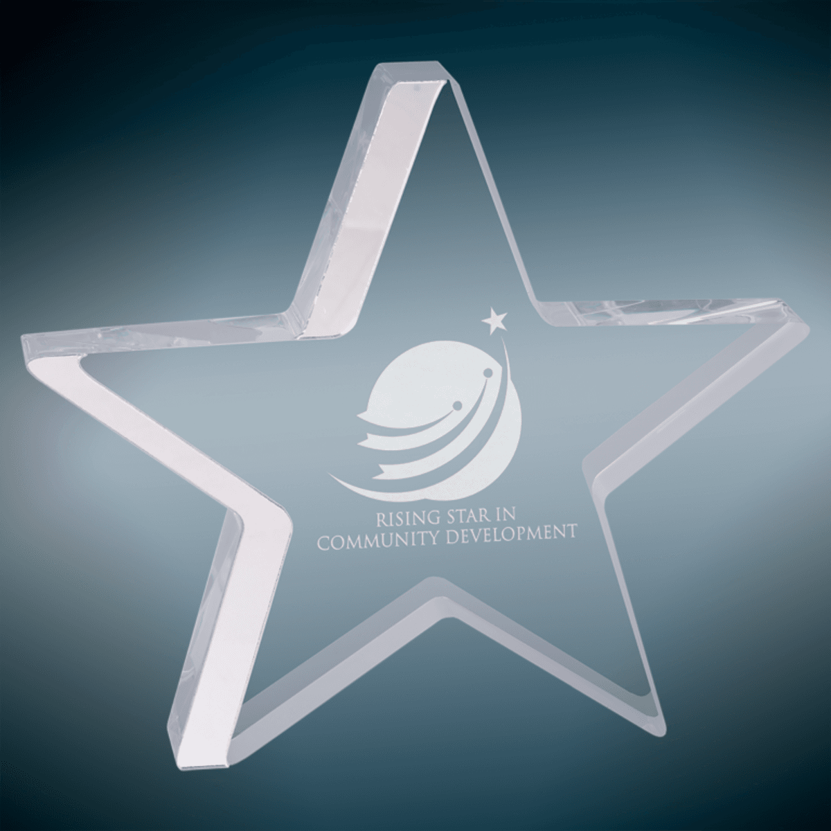 7.75" x 7" Silver Star Acrylic Award
