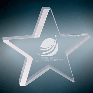 7.75" x 7" Silver Star Acrylic Award