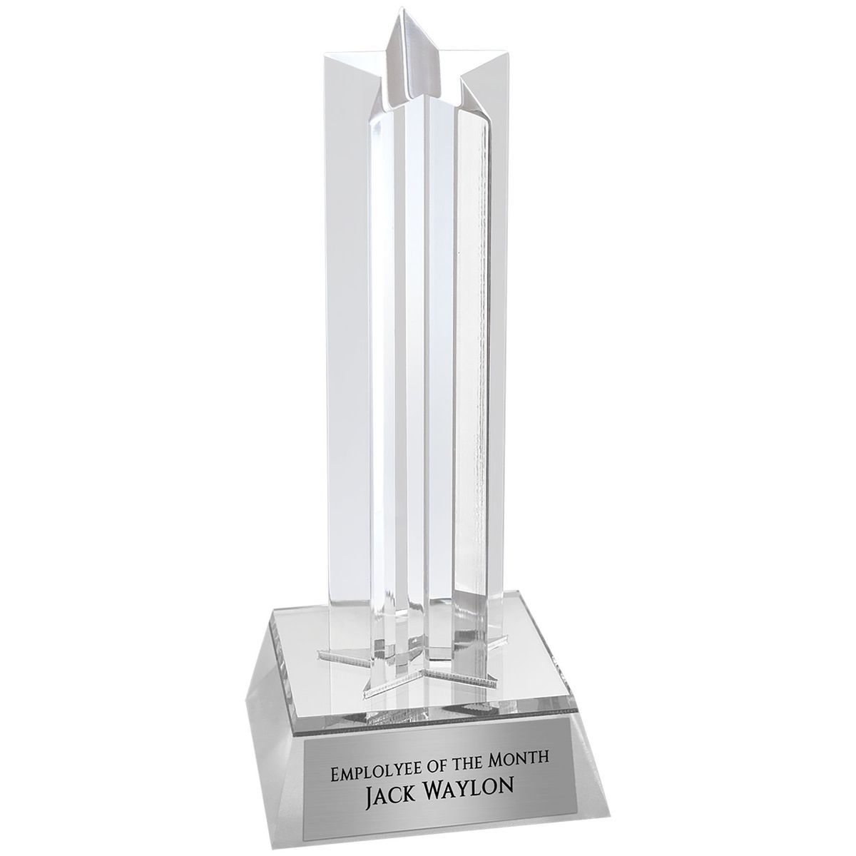 6.75" Silver Star Column Acrylic Award