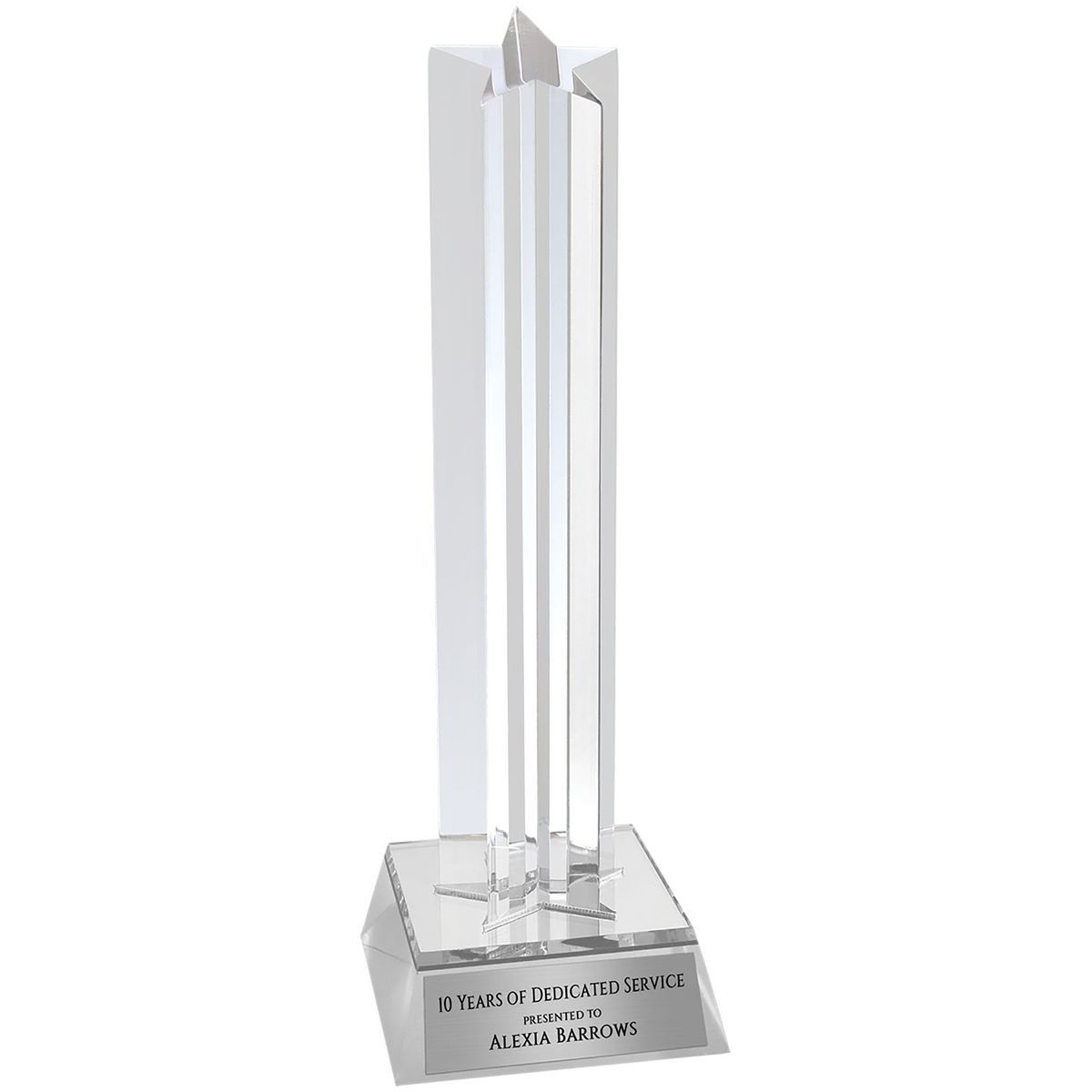 8.5" Silver Star Column Acrylic Award