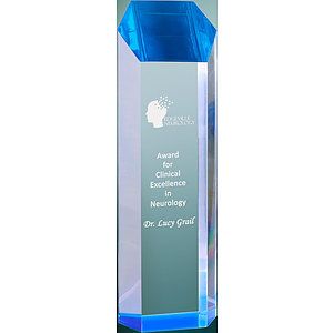 3" x 10" Blue Tower Acrylic Award