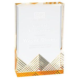 4.25" x 6" Gold Apex Mirage Acrylic Award