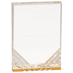 4.25" x 6" Gold Jewel Mirage Acrylic Award