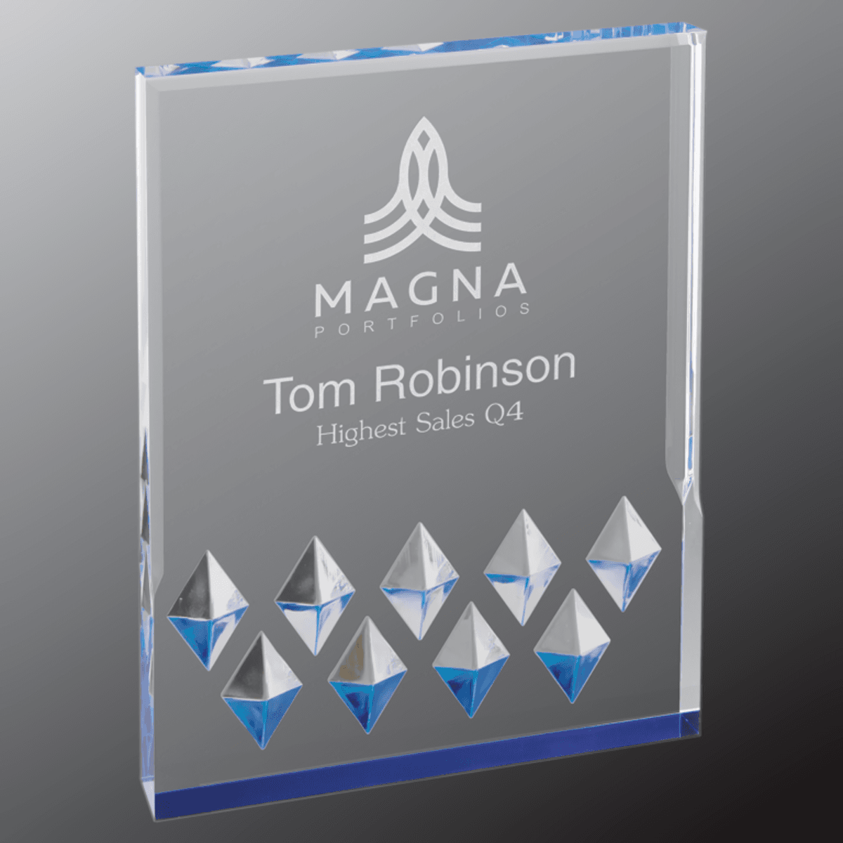 4" x 6" Blue Diamond Mirage Acrylic Award