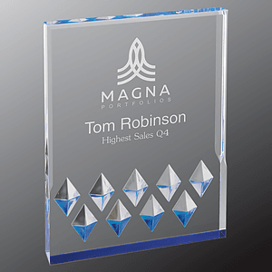 4" x 6" Blue Diamond Mirage Acrylic Award
