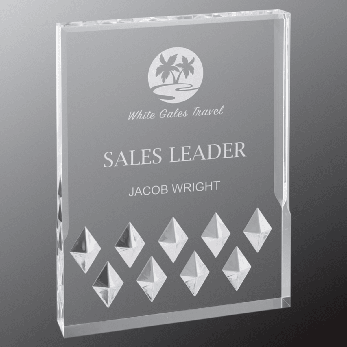 4" x 6" Silver Diamond Mirage Acrylic Award