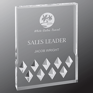 4" x 6" Silver Diamond Mirage Acrylic Award