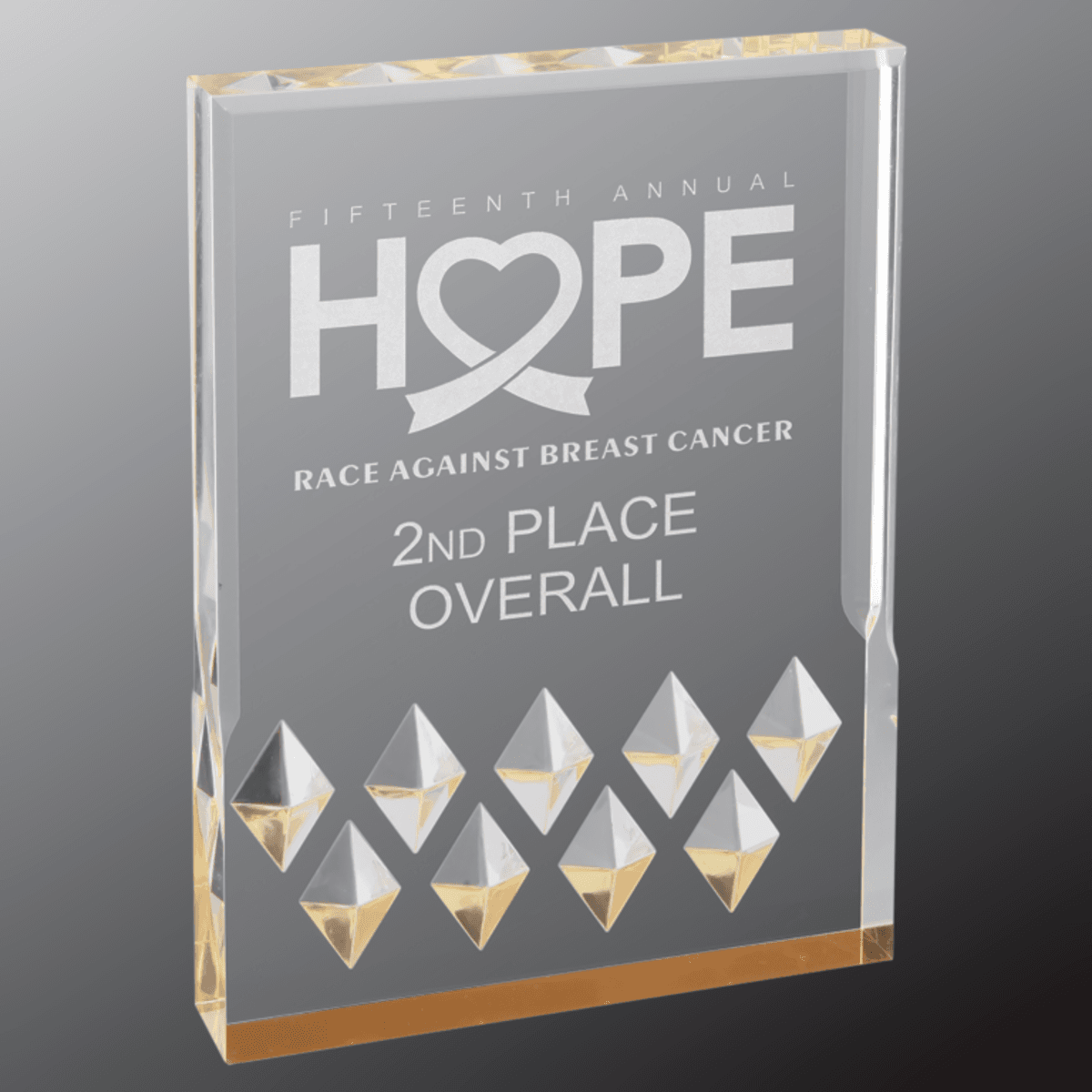 5" x 7" Gold Diamond Mirage Acrylic Award
