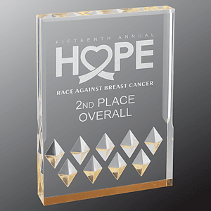 5" x 7" Gold Diamond Mirage Acrylic Award