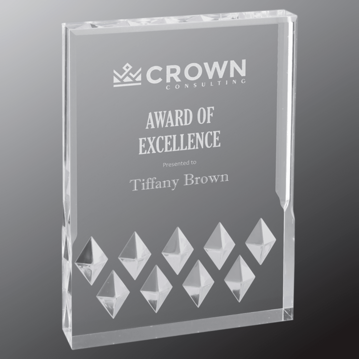 5" x 7" Silver Diamond Mirage Acrylic Award
