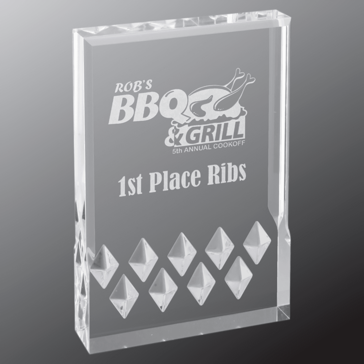 6" x 8" Silver Diamond Mirage Acrylic Award