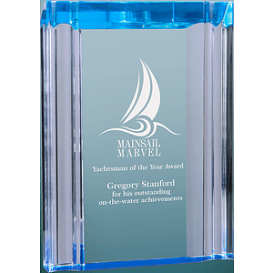 4.75" x 6-1/8" Blue Channel Acrylic Award