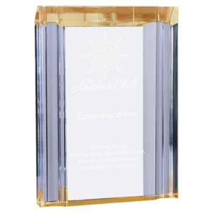 4.75" x 6-1/8" Gold Channel Acrylic Award