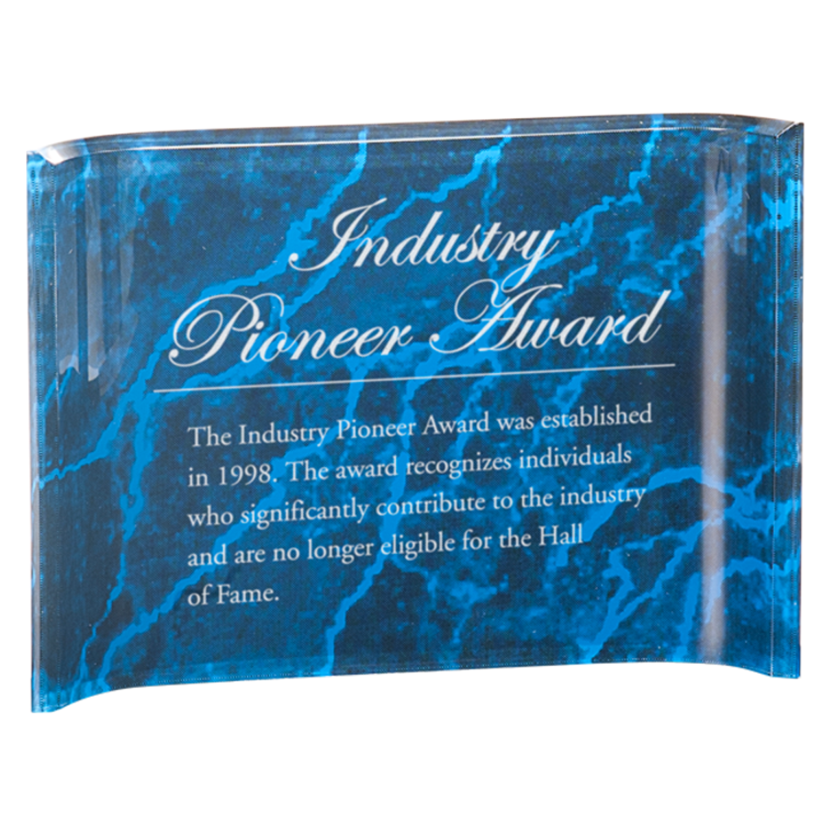 5" x 7" Blue Marble Acrylic Crescent Award