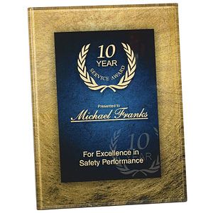 8.75" x 11.75" Gold & Blue Acrylic Plaque Award