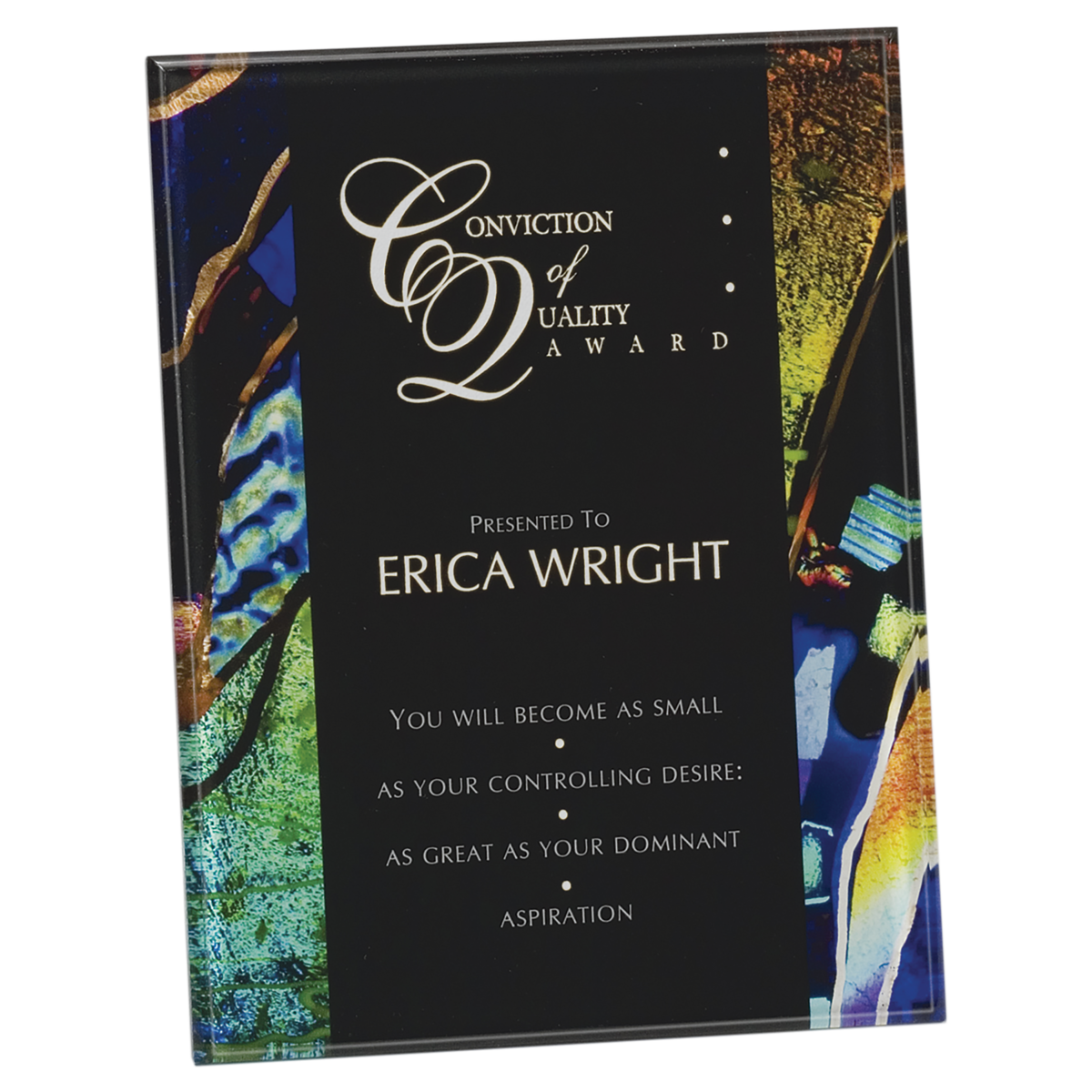 7.75" x 9.75" Blue Art Acrylic Plaque Award