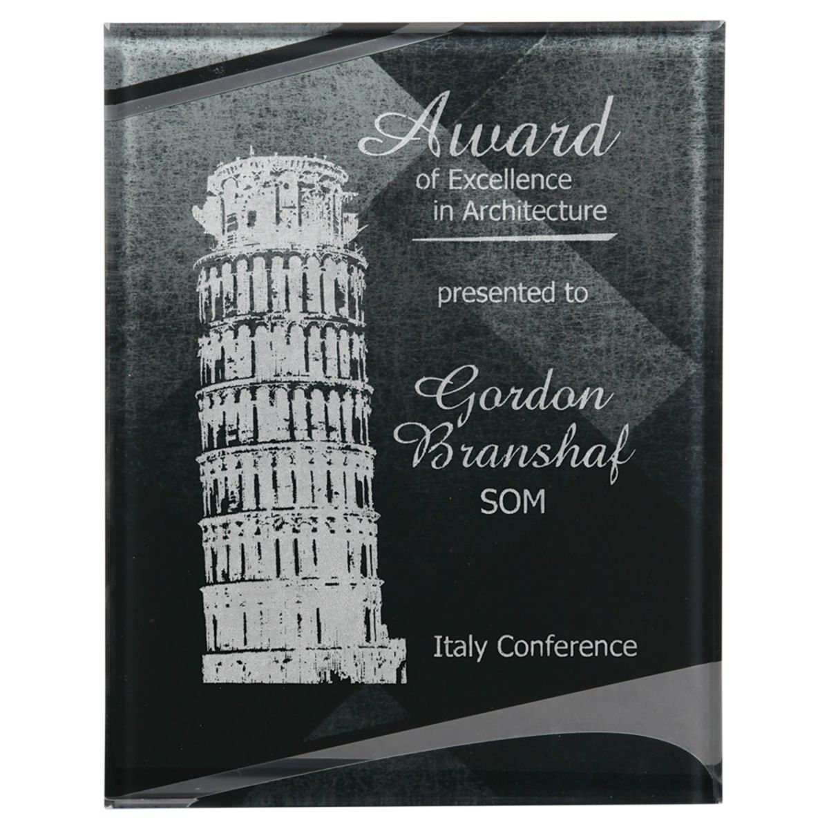 7.75" x 9.75" Black & Silver Apex Plaque Award