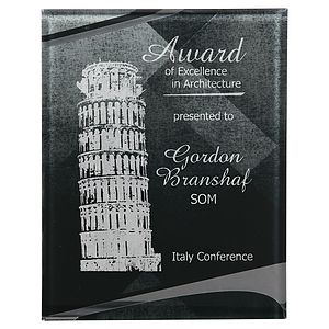 7.75" x 9.75" Black & Silver Apex Plaque Award