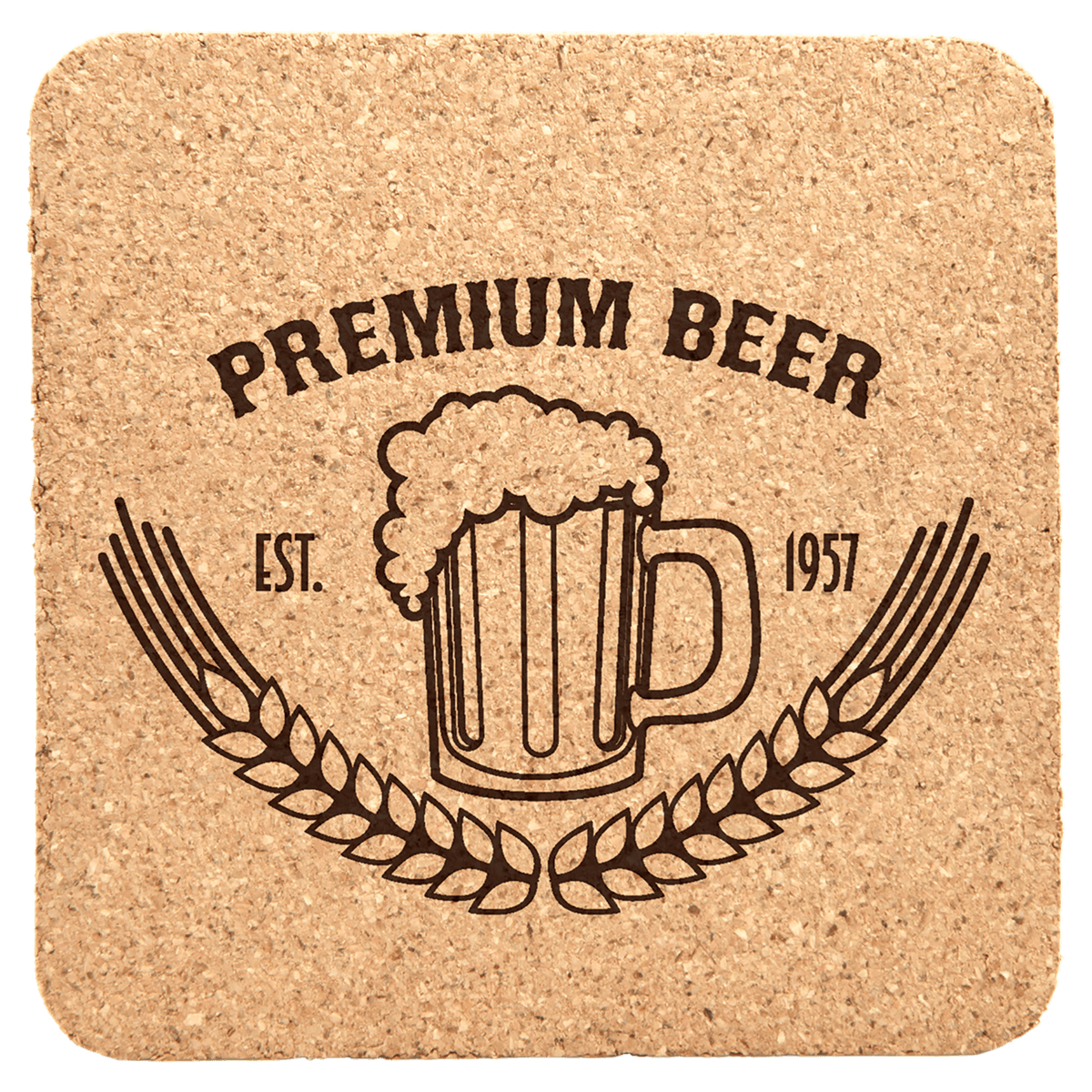 4" x 4" Square Cork Coaster