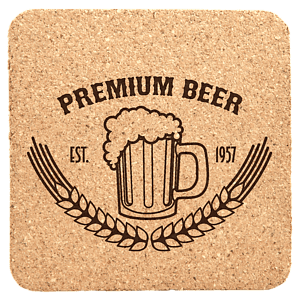 4" x 4" Square Cork Coaster