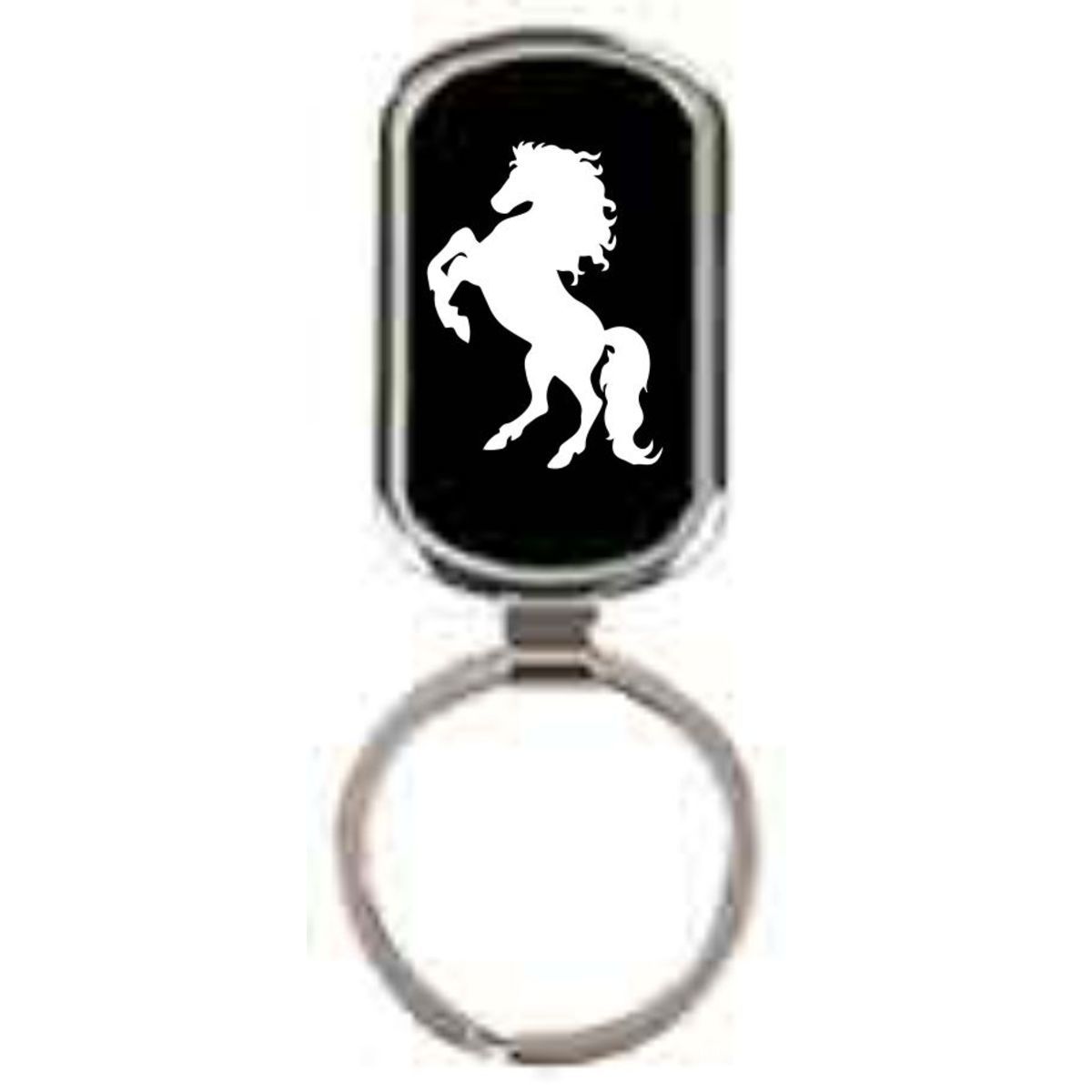 2 1/2" Black Rectangle Metal Keychain