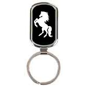 2 1/2" Black Rectangle Metal Keychain