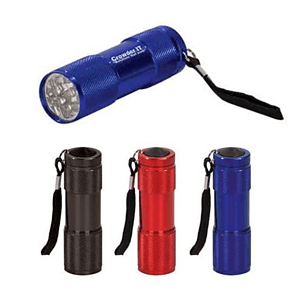 9-LED Flashlight with strap Laser Engraved