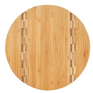 11 1/4" Round Bamboo Cutting Board with Butcher Block Inlay