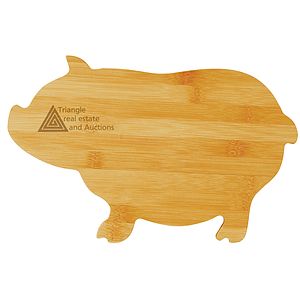 13 3/4" x 8 3/4" Bamboo Pig Shaped Cutting Board