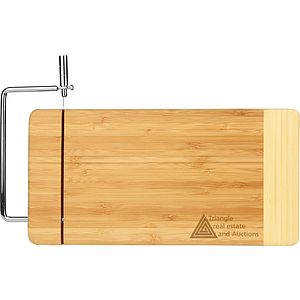 12" x 6" Bamboo Rectangle Cutting Board with Metal Cheese Cutter