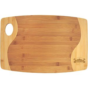 11 3/4" x 17 3/4" Bamboo Two Tone Cutting Board with Handle