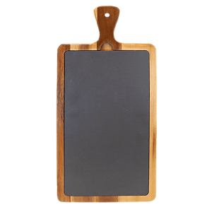 16" x 7 3/4" Acacia Wood/Slate Cutting Board