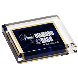 3 3/4" x 3 3/4" Purple Acrylic Paperweight Award