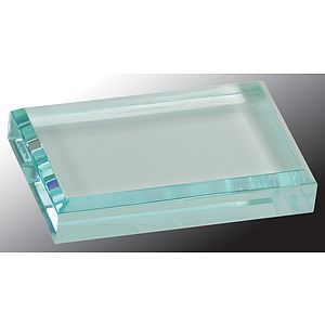 4" x 2 1/2" Jade Acrylic Paperweight Award