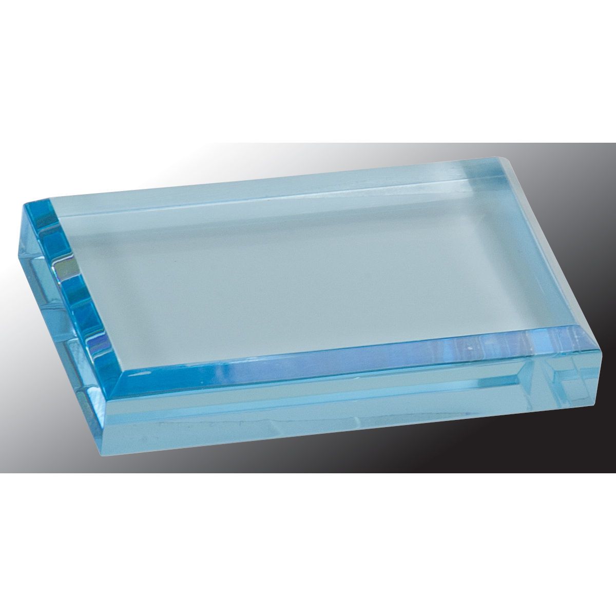 4" x 2 1/2" Blue Acrylic Paperweight Award