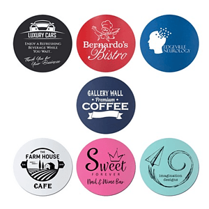 3 3/4" Round Silicone Coaster Laser Engraved