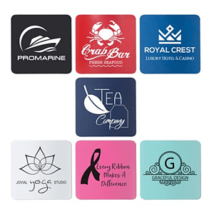 3 3/4" Square Silicone Coaster Laser Engraved