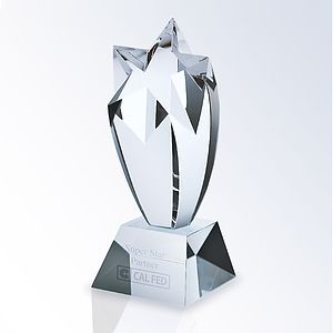 Rising Star Crystal Award (Clear Slant Base)