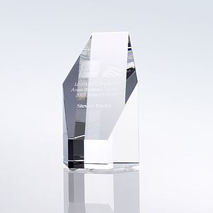 Large Hexagon Tower Optic Crystal Award