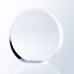 Beveled Circle Optic Crystal Award - Large