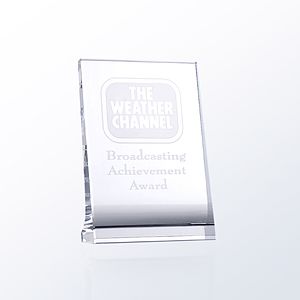 Vertical Plaque Optic Crystal Award - Large